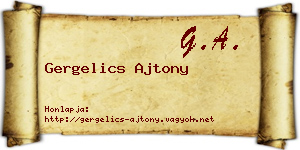 Gergelics Ajtony névjegykártya
